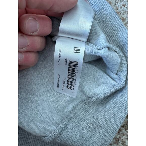 Quiksilver Mens Sweatshirt, size Large, Thermal Hooded Gray w/ Plaid hood - Picture 13 of 13